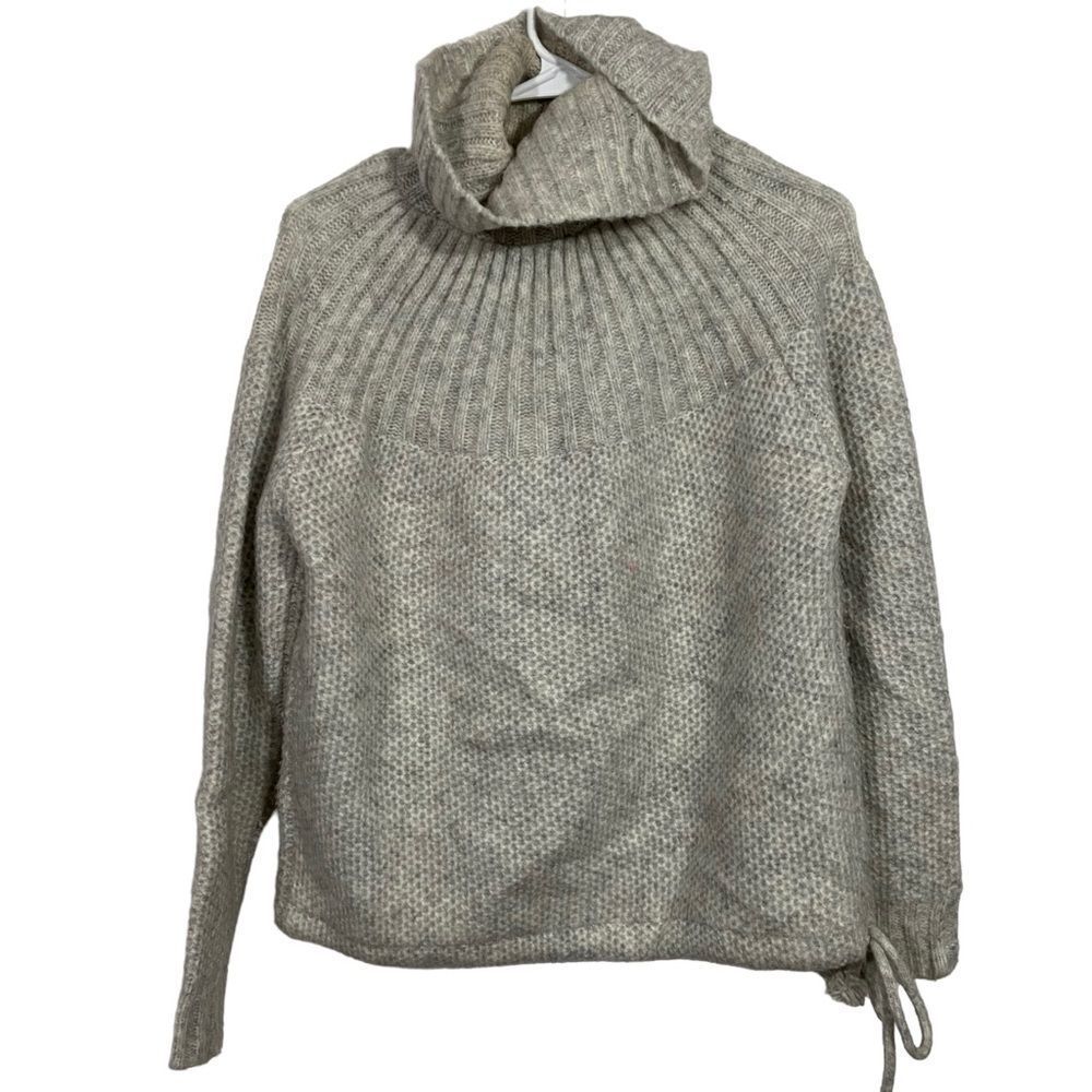 Madewell Grey Knit Turtleneck Boxy Knit Sweater